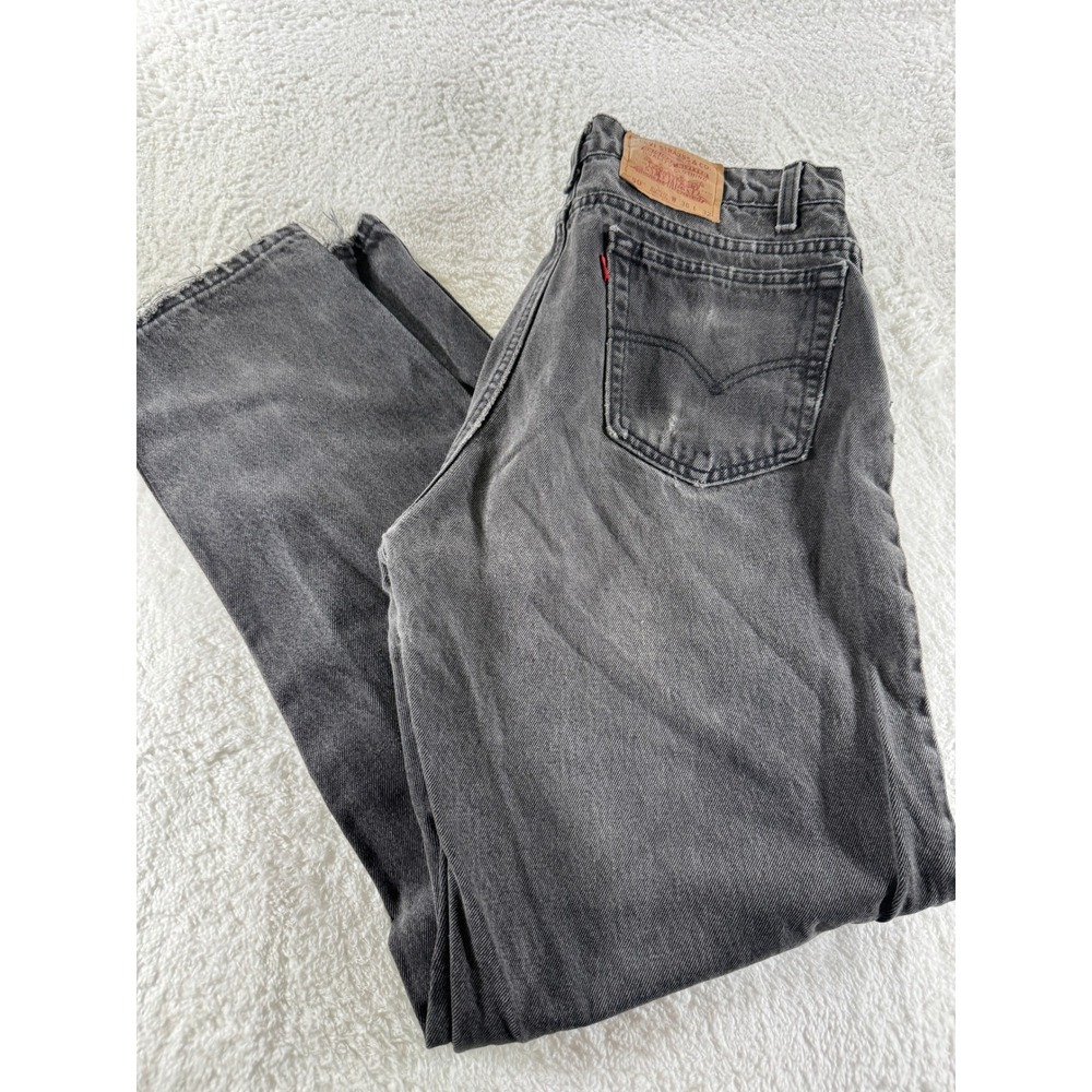 Vintage Levi's Jeans Mens 36x32 Black 550‎ Relaxed Tapered Faded Grunge Denim